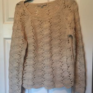 Ann Taylor loft cream crochet sweater